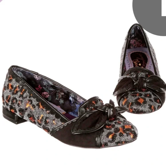 Irregular Choice Black and Orange Floral Flats- never worn- new in original box - Picture 1 of 1